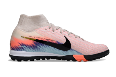 Unisex Nike Air Zoom Mercurial Superfly 10 Elite TF Artificial Turf High-Tops Football Shoes - Pink/Black/Gold