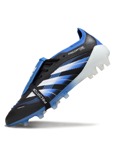 Men's Adidas Predator 25 Elite Foldover Tongue FG Firm Ground Low-Tops Football Boots - Black/White/Blue