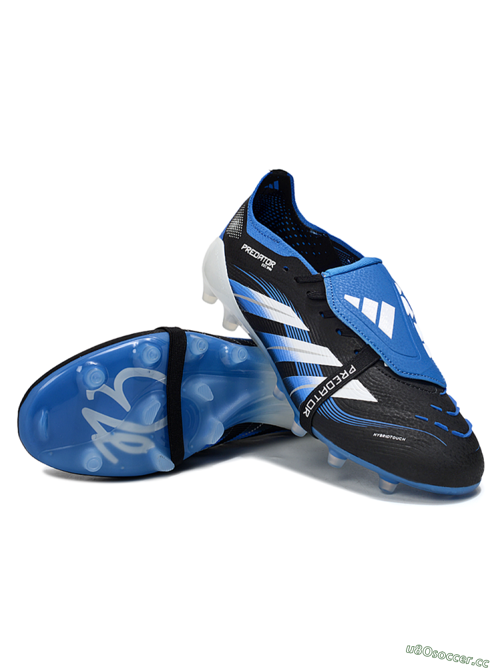 Men's Adidas Predator 25 Elite Foldover Tongue FG Firm Ground Low-Tops Football Boots - Black/White/Blue 3