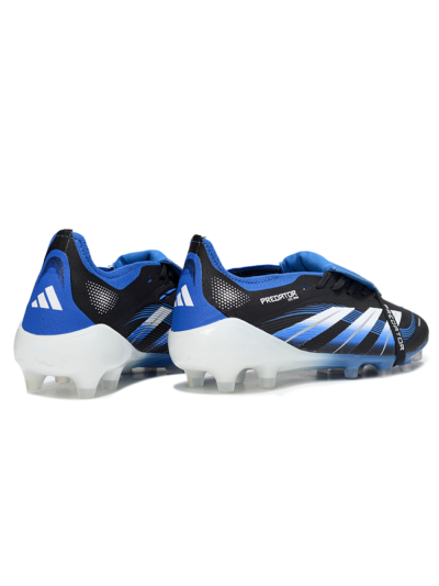 Men's Adidas Predator 25 Elite Foldover Tongue FG Firm Ground Low-Tops Football Boots - Black/White/Blue
