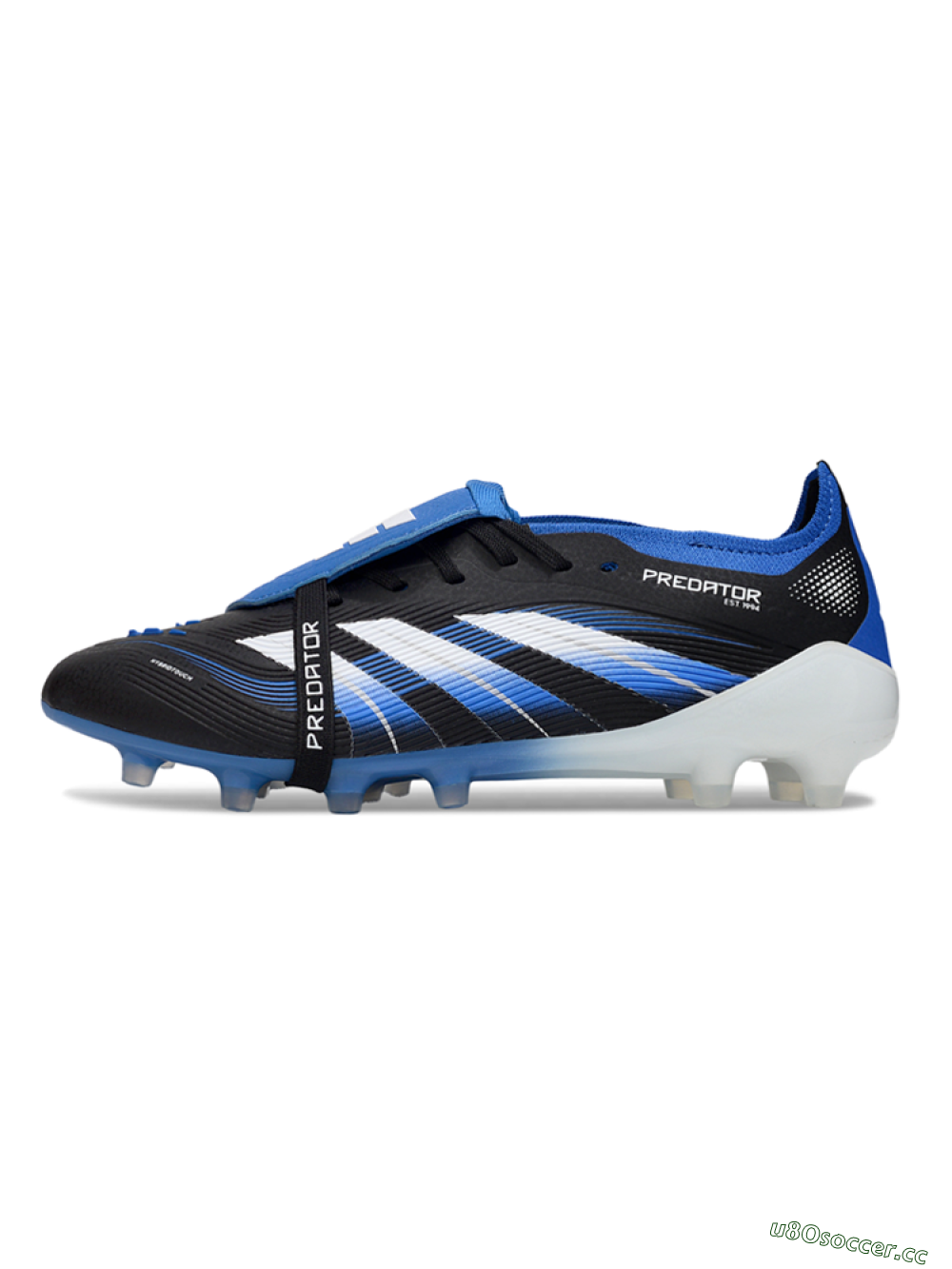 Men's Adidas Predator 25 Elite Foldover Tongue FG Firm Ground Low-Tops Football Boots - Black/White/Blue 0