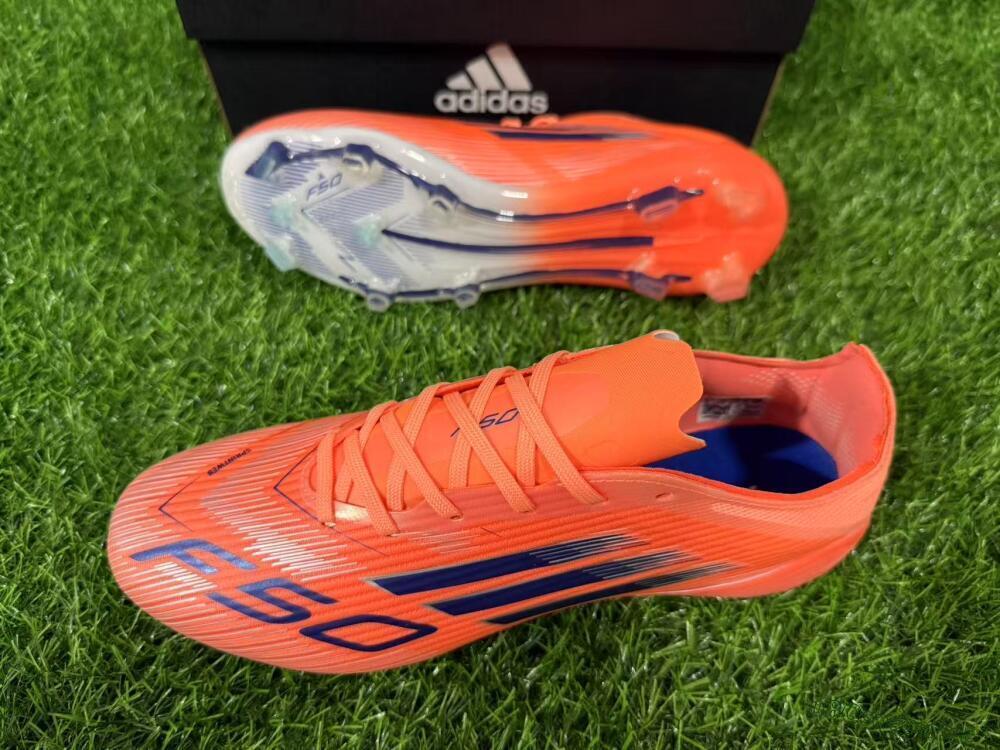 Unisex Adidas F50 Elite FG Firm Ground Low-Tops Football Boots - Red/Blue/Silver