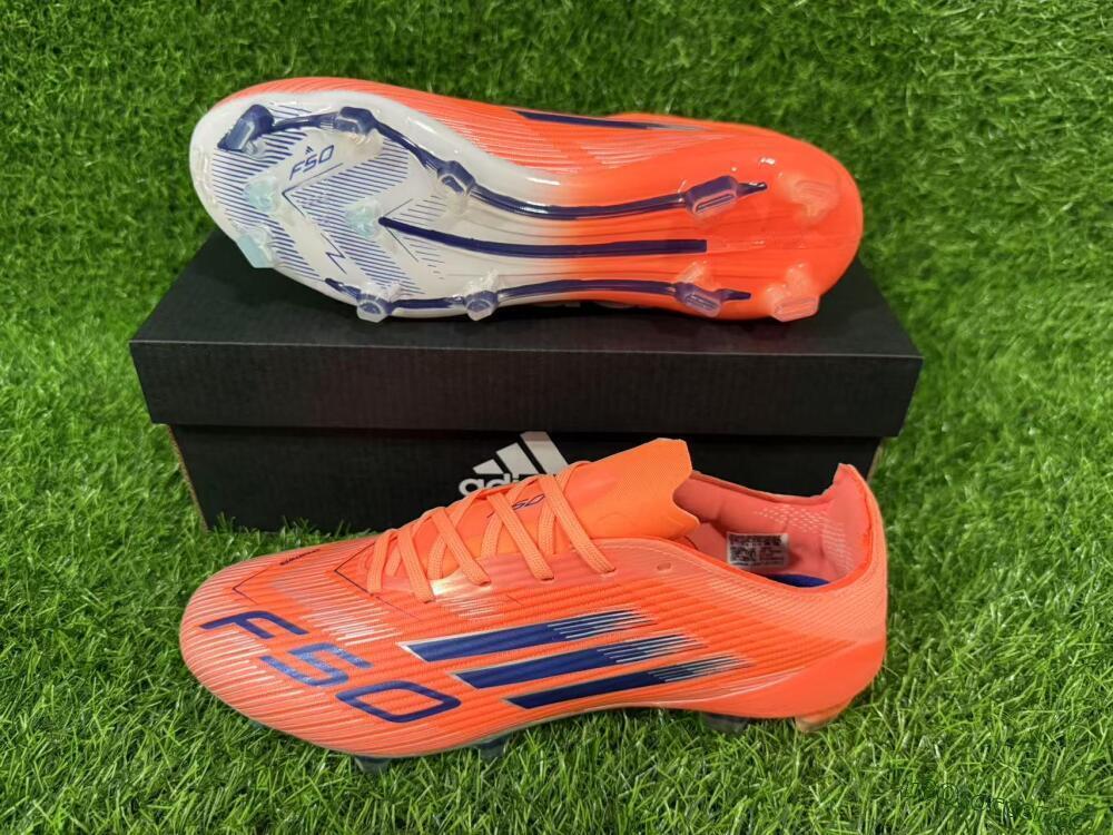 Unisex Adidas F50 Elite FG Firm Ground Low-Tops Football Boots - Red/Blue/Silver