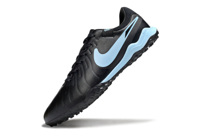 Men's Nike Tiempo Legend 10 Academy TF Artificial Turf Low-Tops Football Shoes - Black/Jade