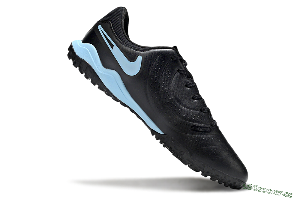 Men's Nike Tiempo Legend 10 Academy TF Artificial Turf Low-Tops Football Shoes - Black/Jade 4