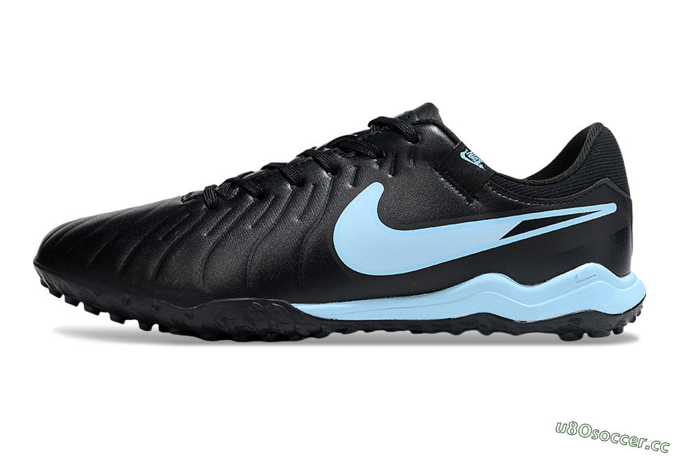 Men's Nike Tiempo Legend 10 Academy TF Artificial Turf Low-Tops Football Shoes - Black/Jade 0