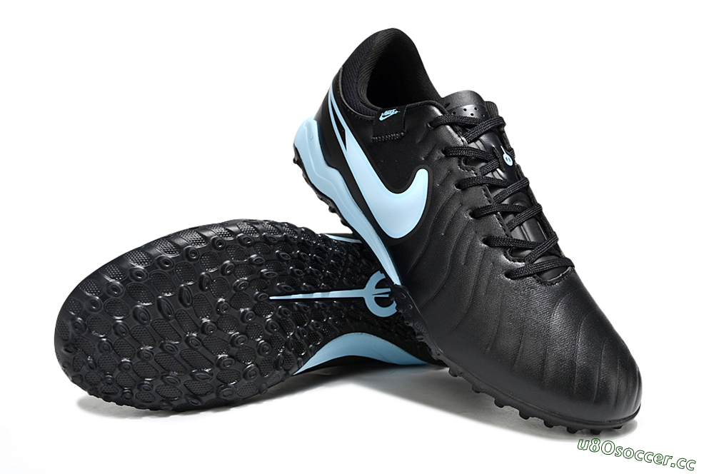 Men's Nike Tiempo Legend 10 Academy TF Artificial Turf Low-Tops Football Shoes - Black/Jade 3