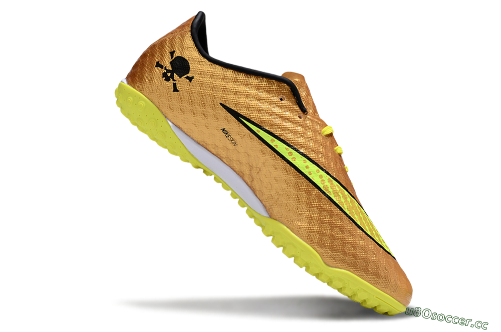 Men's Nike Hypervenom Phantom TF Artificial Turf Low-Tops Football Shoes - Gold/Black/Yellow 4