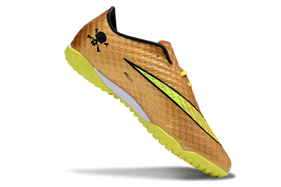 Men's Nike Hypervenom Phantom TF Artificial Turf Low-Tops Football Shoes - Gold/Black/Yellow