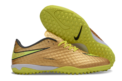 Men's Nike Hypervenom Phantom TF Artificial Turf Low-Tops Football Shoes - Gold/Black/Yellow