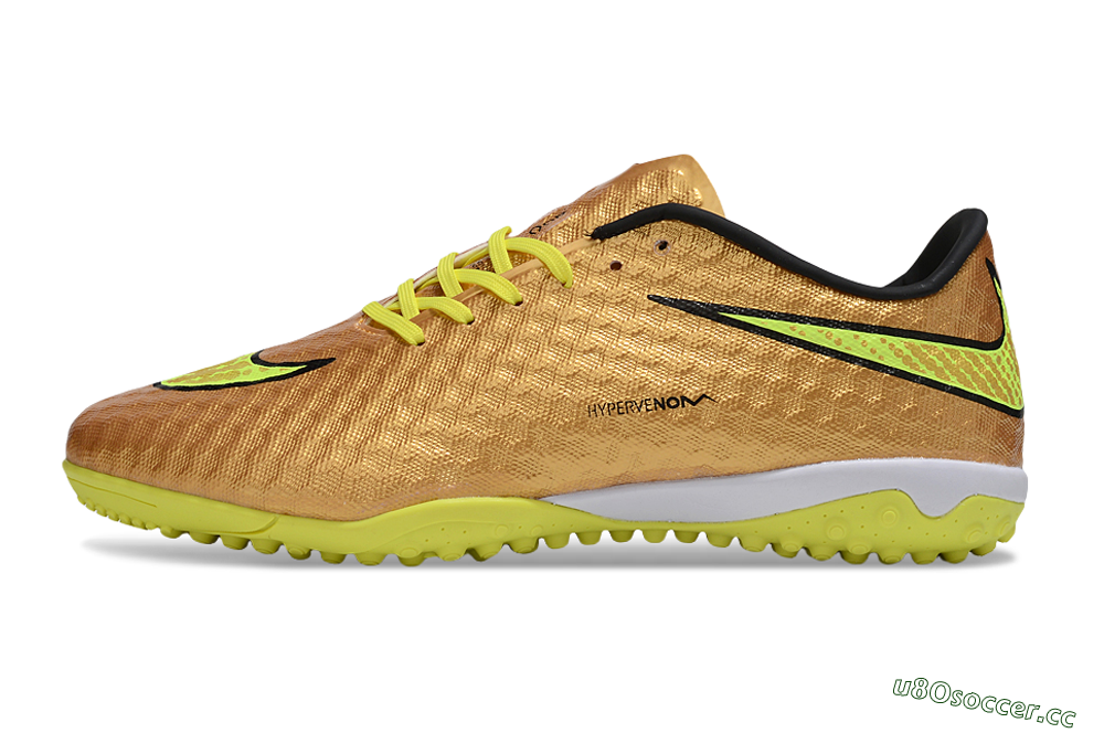 Men's Nike Hypervenom Phantom TF Artificial Turf Low-Tops Football Shoes - Gold/Black/Yellow 0