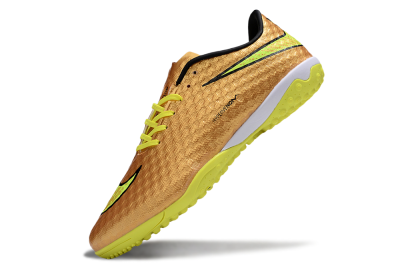 Men's Nike Hypervenom Phantom TF Artificial Turf Low-Tops Football Shoes - Gold/Black/Yellow