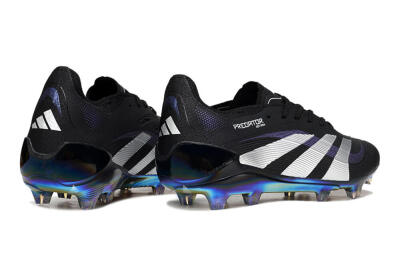 Unisex Adidas Predator 25 Elite FG Firm Ground Low-Tops Football Boots - Black/Silver/Blue