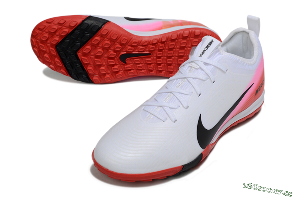 Unisex Nike Air Zoom Mercurial Vapor 16 Pro TF Artificial Turf Low-Tops Football Shoes - White/Black/Red 3