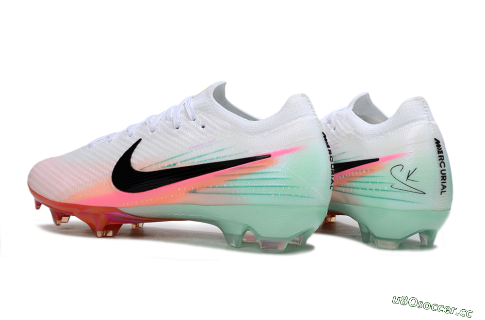 Unisex Nike Air Zoom Mercurial Vapor 16 Elite FG Firm Ground Low-Tops Football Boots - White/Black/Pink 4