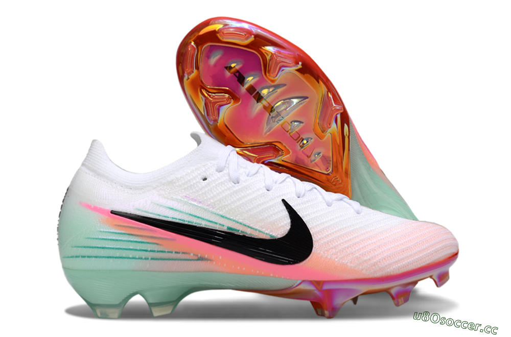 Unisex Nike Air Zoom Mercurial Vapor 16 Elite FG Firm Ground Low-Tops Football Boots - White/Black/Pink 2