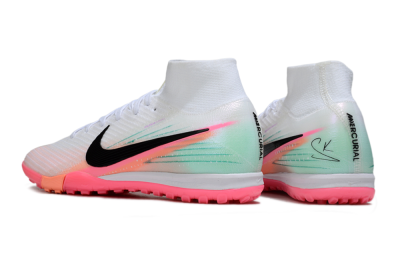 Unisex Nike Air Zoom Mercurial Superfly 10 Elite TF Artificial Turf High-Tops Football Shoes - White/Pink/Black