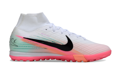 Unisex Nike Air Zoom Mercurial Superfly 10 Elite TF Artificial Turf High-Tops Football Shoes - White/Pink/Black