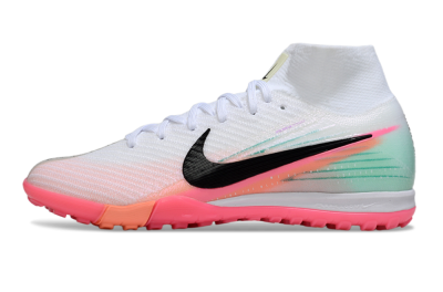 Unisex Nike Air Zoom Mercurial Superfly 10 Elite TF Artificial Turf High-Tops Football Shoes - White/Pink/Black