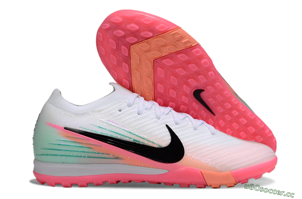 Unisex Nike Air Zoom Mercurial Vapor 16 Elite TF Artificial Turf Low-Tops Football Shoes - White/Black/Pink 2
