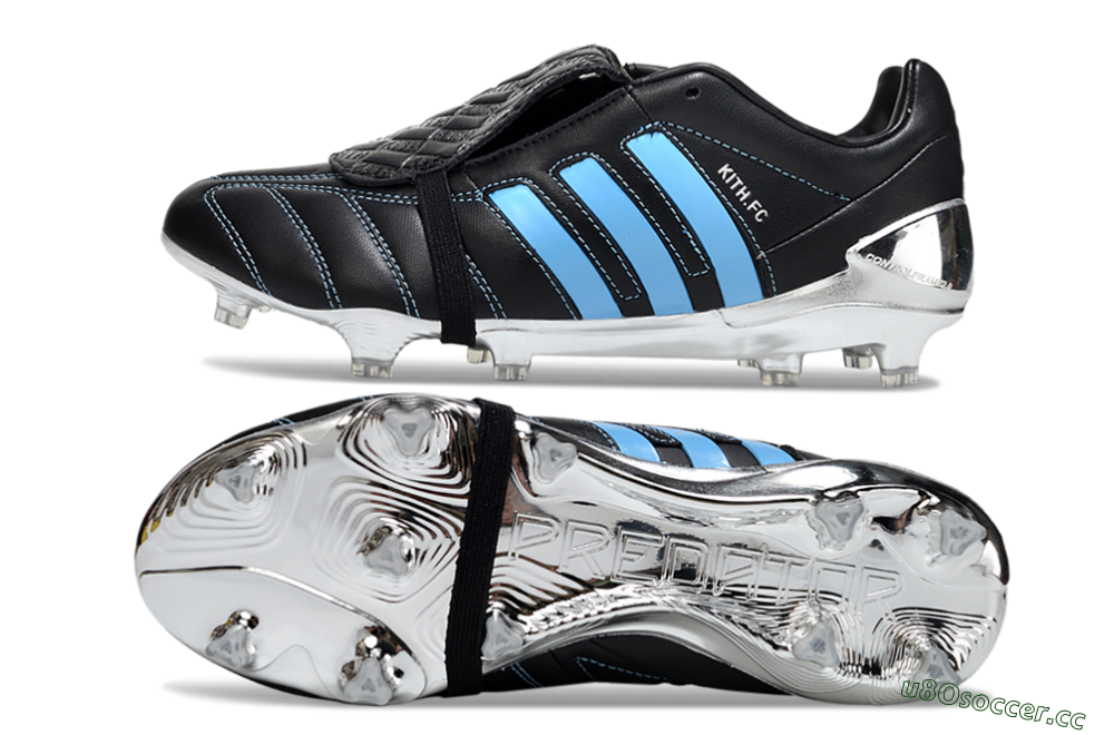 Men's Adidas Predator Accuracy Foldover Tongue FG Firm Ground Low-Tops Football Boots - Black/Blue/Silver 1