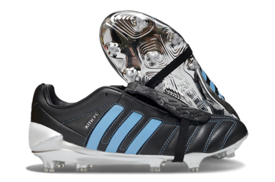 Men's Adidas Predator Accuracy Foldover Tongue FG Firm Ground Low-Tops Football Boots - Black/Blue/Silver