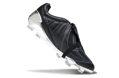 Men's Adidas Predator Accuracy Foldover Tongue FG Firm Ground Low-Tops Football Boots - Black/Blue/Silver