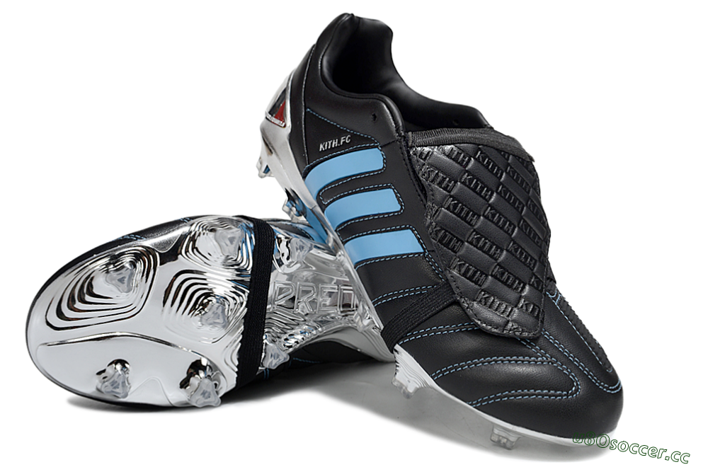 Men's Adidas Predator Accuracy Foldover Tongue FG Firm Ground Low-Tops Football Boots - Black/Blue/Silver 3