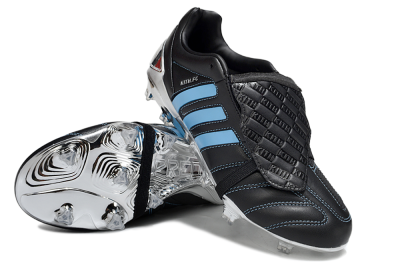Men's Adidas Predator Accuracy Foldover Tongue FG Firm Ground Low-Tops Football Boots - Black/Blue/Silver