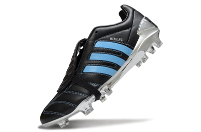 Men's Adidas Predator Accuracy Foldover Tongue FG Firm Ground Low-Tops Football Boots - Black/Blue/Silver