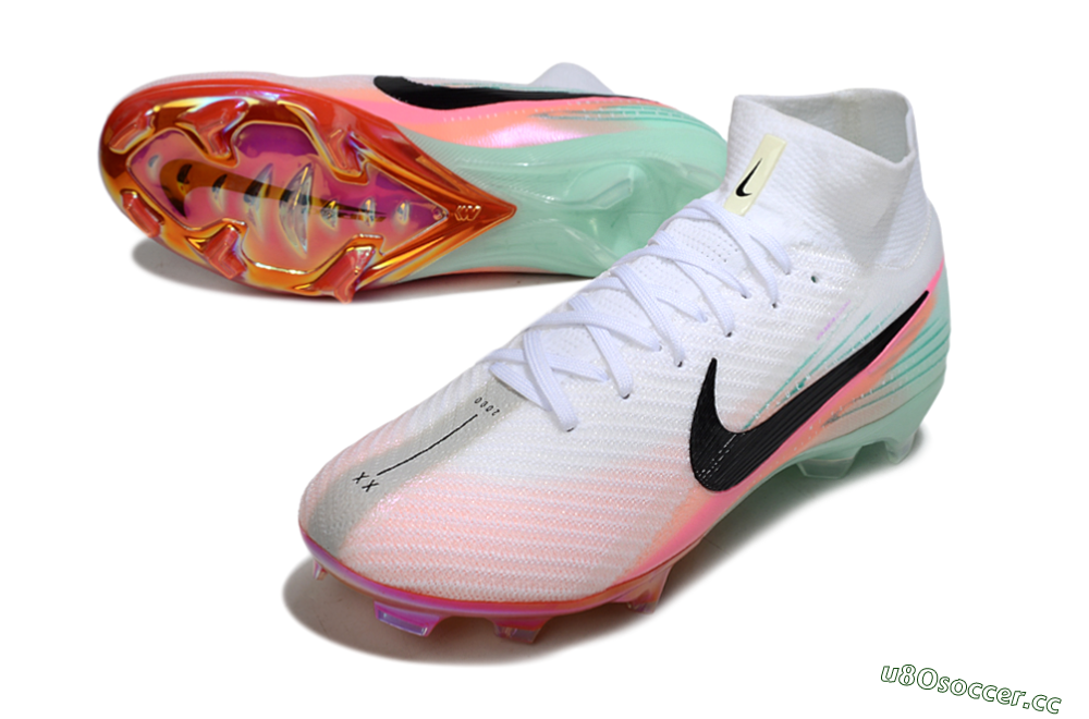 Unisex Nike Air Zoom Mercurial Superfly 10 Elite FG Firm Ground High-Tops Football Boots - White/Pink/Black 3