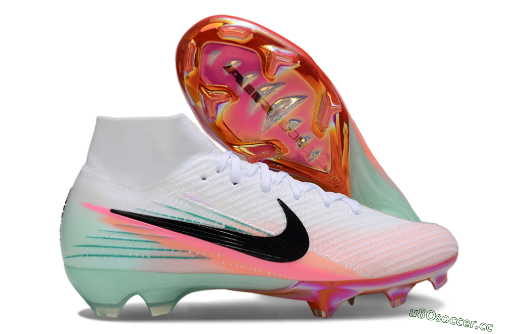 Unisex Nike Air Zoom Mercurial Superfly 10 Elite FG Firm Ground High-Tops Football Boots - White/Pink/Black 2