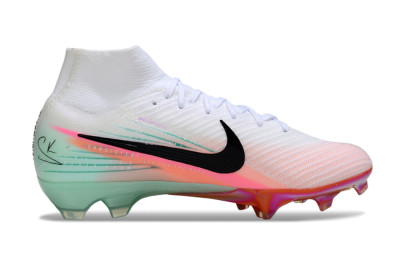 Unisex Nike Air Zoom Mercurial Superfly 10 Elite FG Firm Ground High-Tops Football Boots - White/Pink/Black