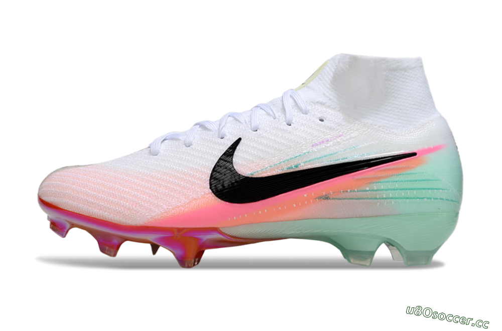 Unisex Nike Air Zoom Mercurial Superfly 10 Elite FG Firm Ground High-Tops Football Boots - White/Pink/Black 0