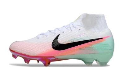 Unisex Nike Air Zoom Mercurial Superfly 10 Elite FG Firm Ground High-Tops Football Boots - White/Pink/Black