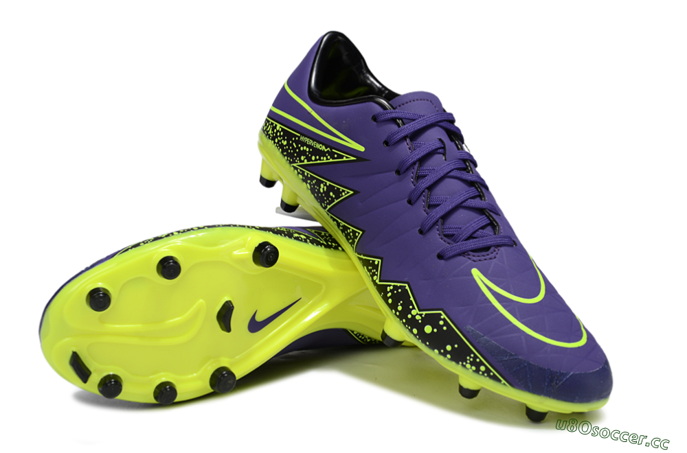 Men's Nike Hypervenom Phantom FG Firm Ground Low-Tops Football Boots - Purple/Black/Yellow 3
