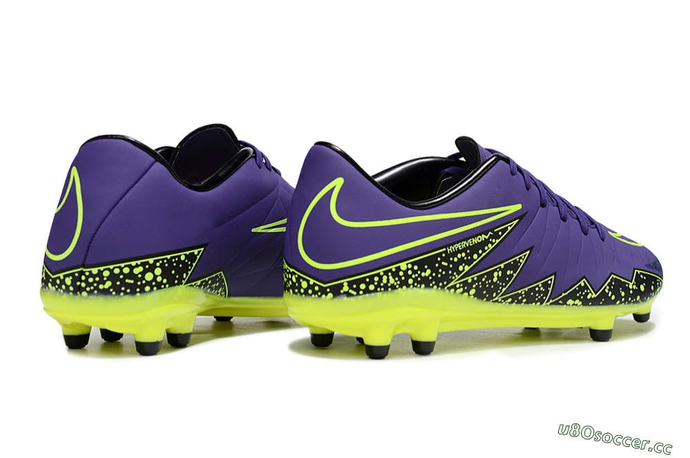 Men's Nike Hypervenom Phantom FG Firm Ground Low-Tops Football Boots - Purple/Black/Yellow 6