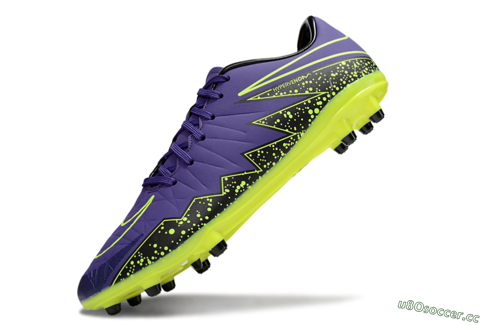 Men's Nike Hypervenom Phantom FG Firm Ground Low-Tops Football Boots - Purple/Black/Yellow 5