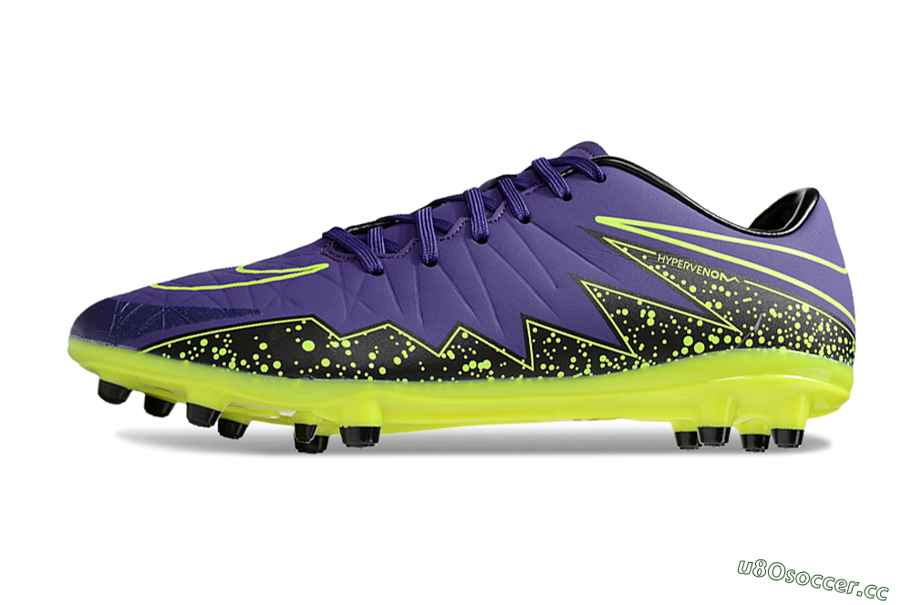 Men's Nike Hypervenom Phantom FG Firm Ground Low-Tops Football Boots - Purple/Black/Yellow 0