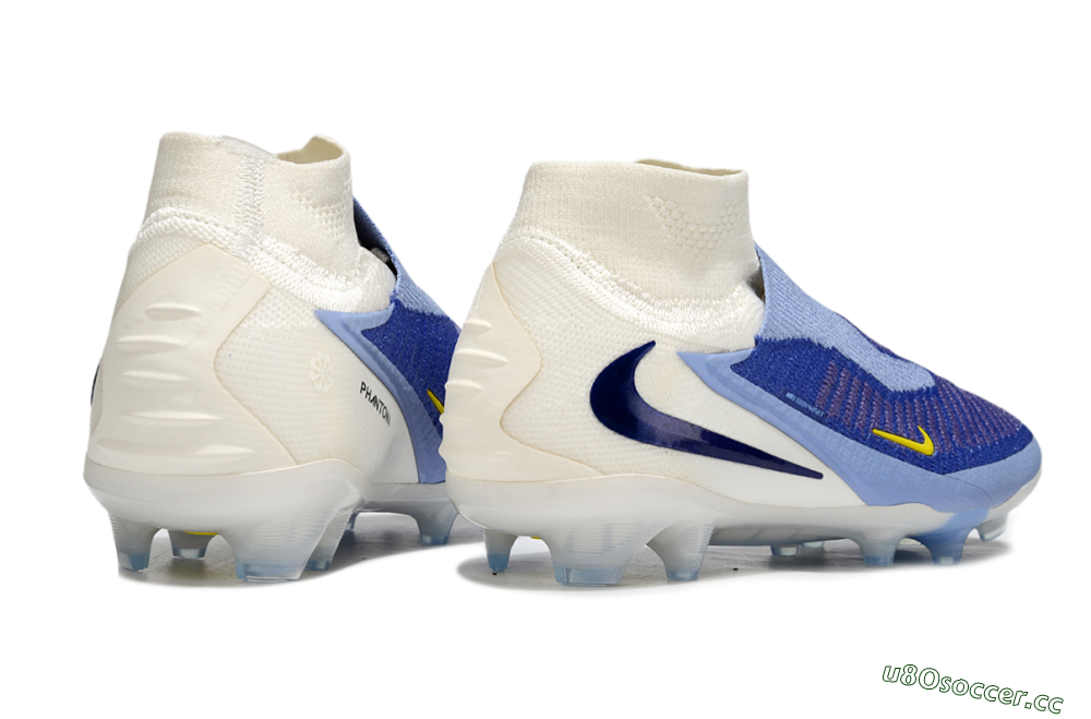 Unisex Nike Phantom 6 Elite FG Firm Ground High-Tops Football Boots - Blue/White/Black 7