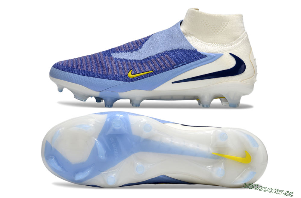 Unisex Nike Phantom 6 Elite FG Firm Ground High-Tops Football Boots - Blue/White/Black 1