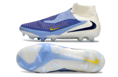Unisex Nike Phantom 6 Elite FG Firm Ground High-Tops Football Boots - Blue/White/Black
