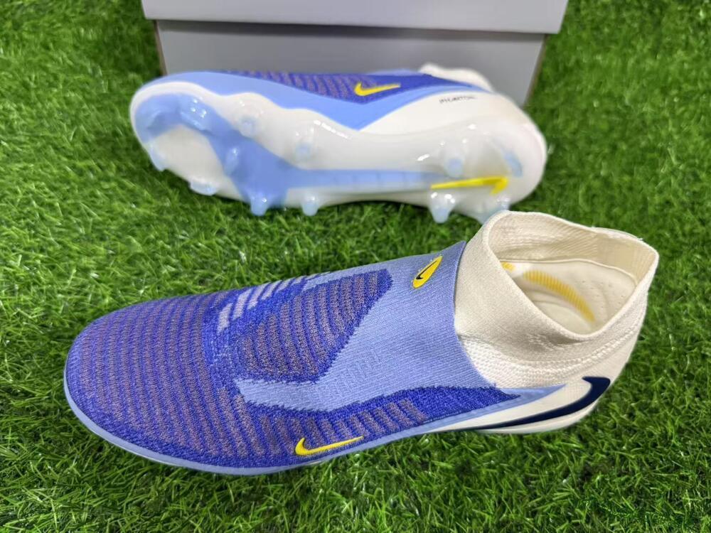 Unisex Nike Phantom 6 Elite FG Firm Ground High-Tops Football Boots - Blue/White/Black