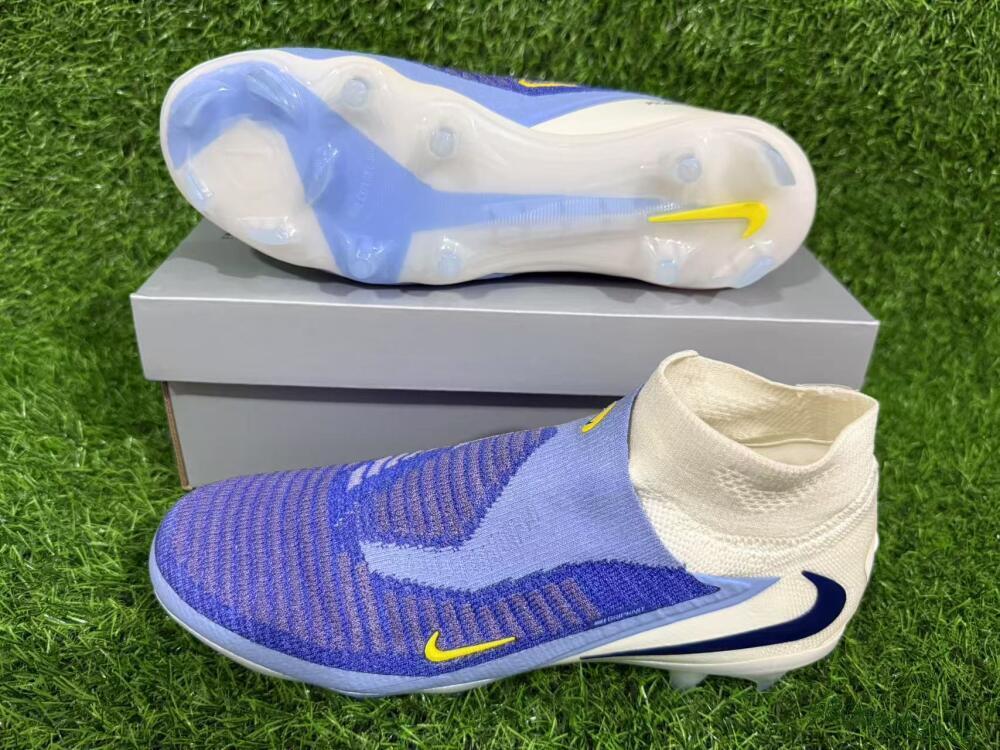 Unisex Nike Phantom 6 Elite FG Firm Ground High-Tops Football Boots - Blue/White/Black