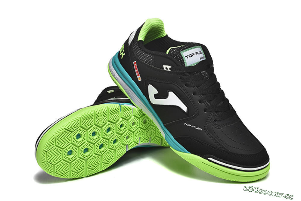 Men's Joma Top Flex IC Indoor & Futsal Low-Tops Football Shoes - Black/White/Yellow 4