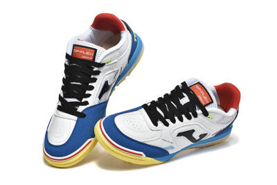 Men's Joma Top Flex IC Indoor & Futsal Low-Tops Football Shoes - White/Black/Blue