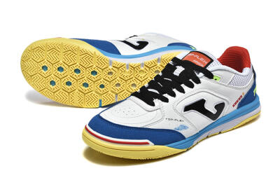 Men's Joma Top Flex IC Indoor & Futsal Low-Tops Football Shoes - White/Black/Blue