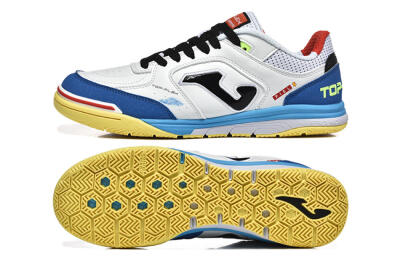 Men's Joma Top Flex IC Indoor & Futsal Low-Tops Football Shoes - White/Black/Blue