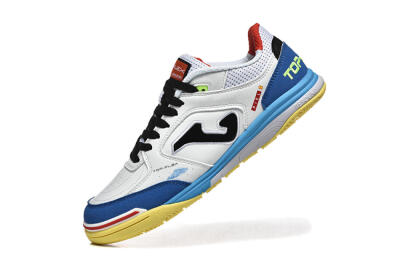 Men's Joma Top Flex IC Indoor & Futsal Low-Tops Football Shoes - White/Black/Blue