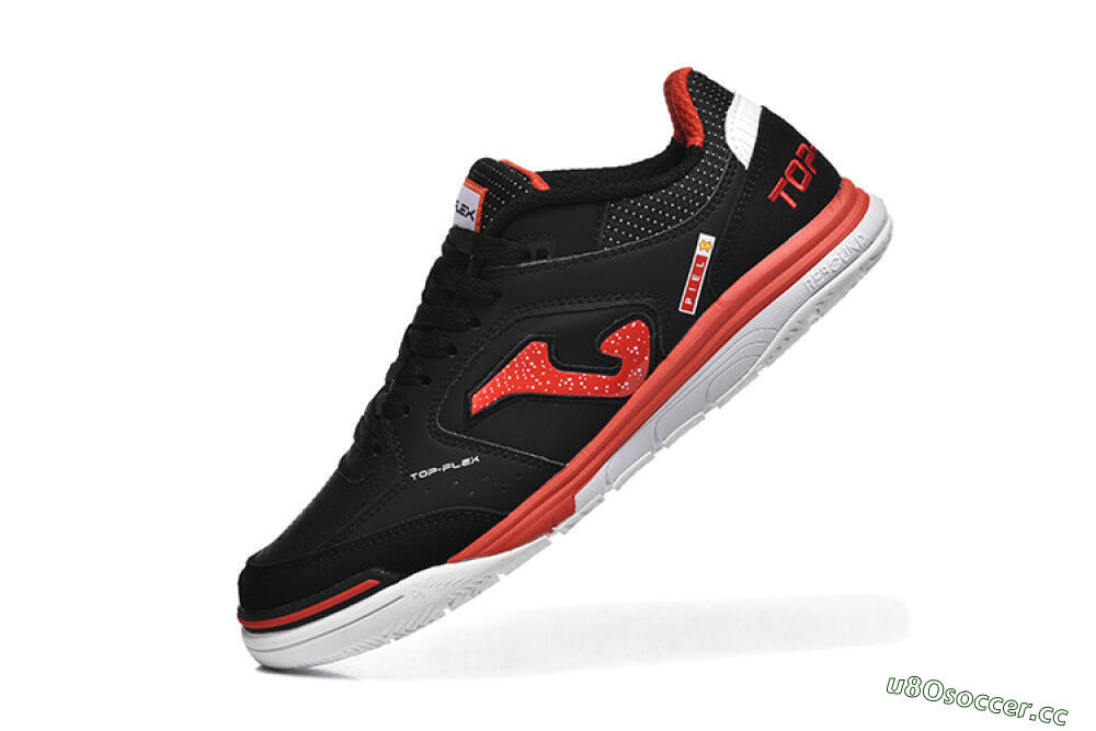 Men's Joma Top Flex IC Indoor & Futsal Low-Tops Football Shoes - Black/Red/White 8